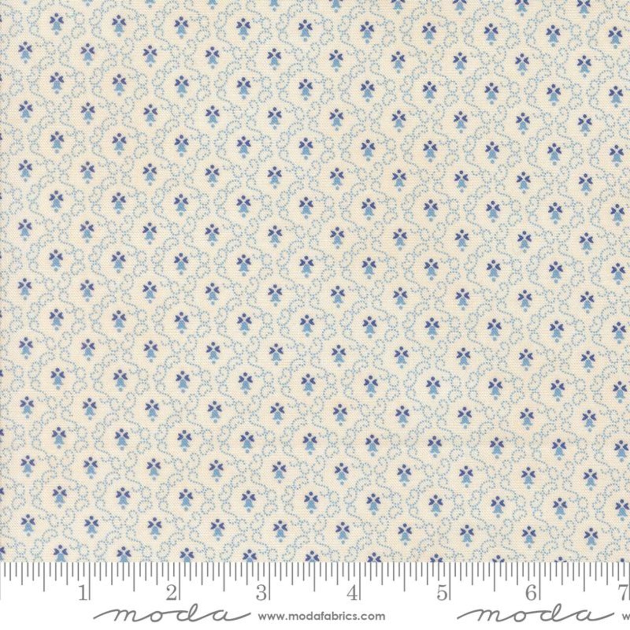 Fabric Moda Blue Sky Little Bells Sally's Stitches by the Quarter Yard 31716-14